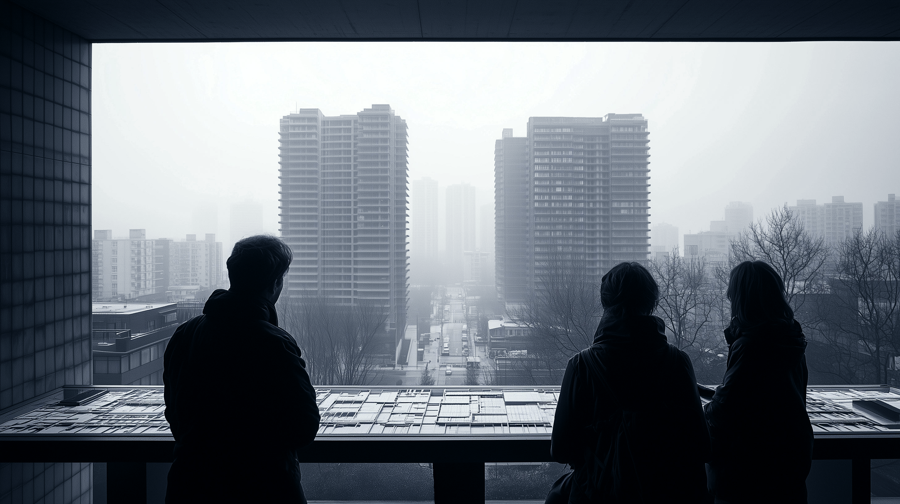 Black and white artistic graphic representing innovation